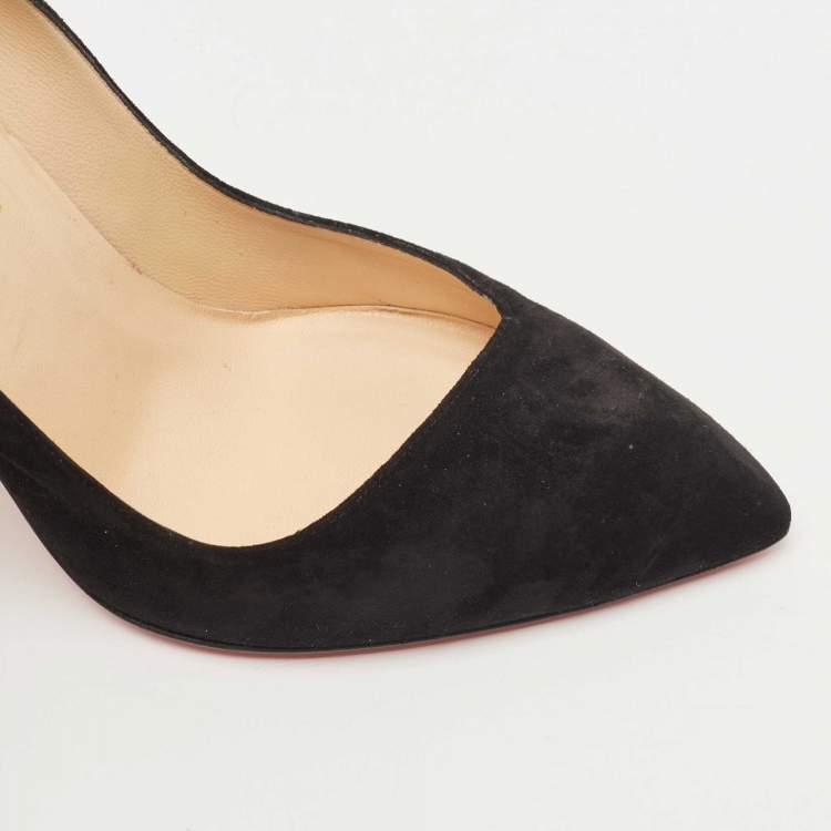 Pre Owned Christian Louboutin Black Suede Corneille Pumps Size 41