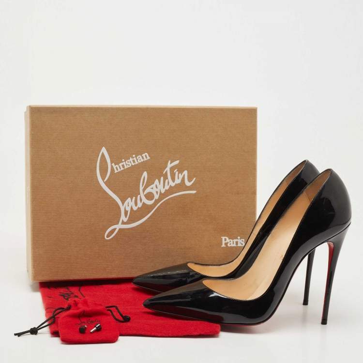 Pre Owned Christian Louboutin Black Patent Leather So Kate Pumps Size 39.5 