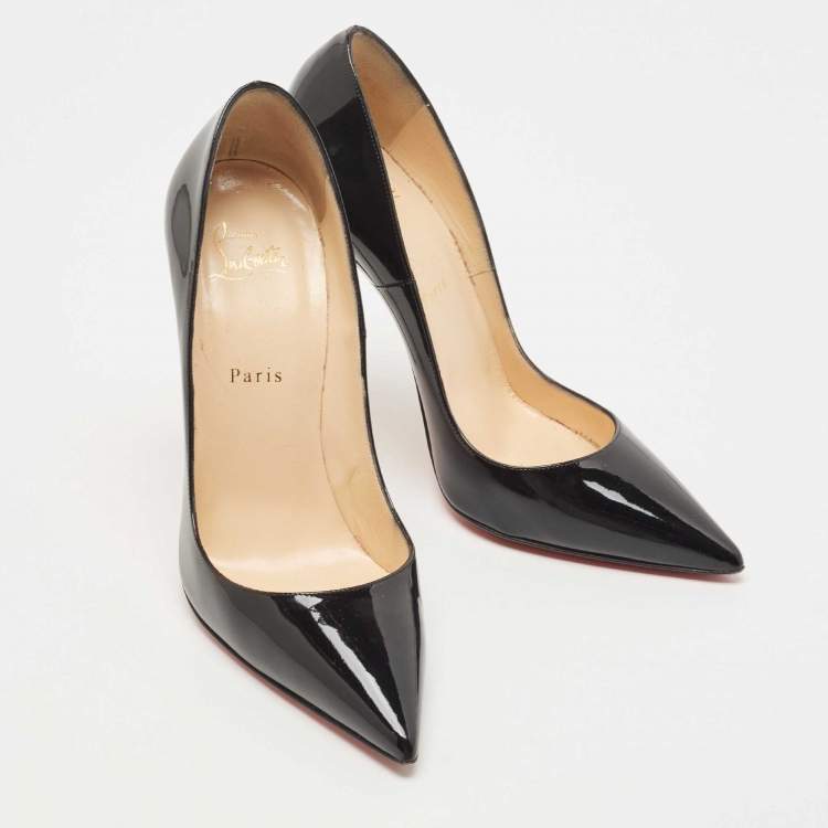 Pre Owned Christian Louboutin Black Patent Leather So Kate Pumps Size 39.5 