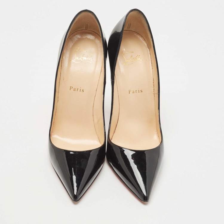 Pre Owned Christian Louboutin Black Patent Leather So Kate Pumps Size 39.5 