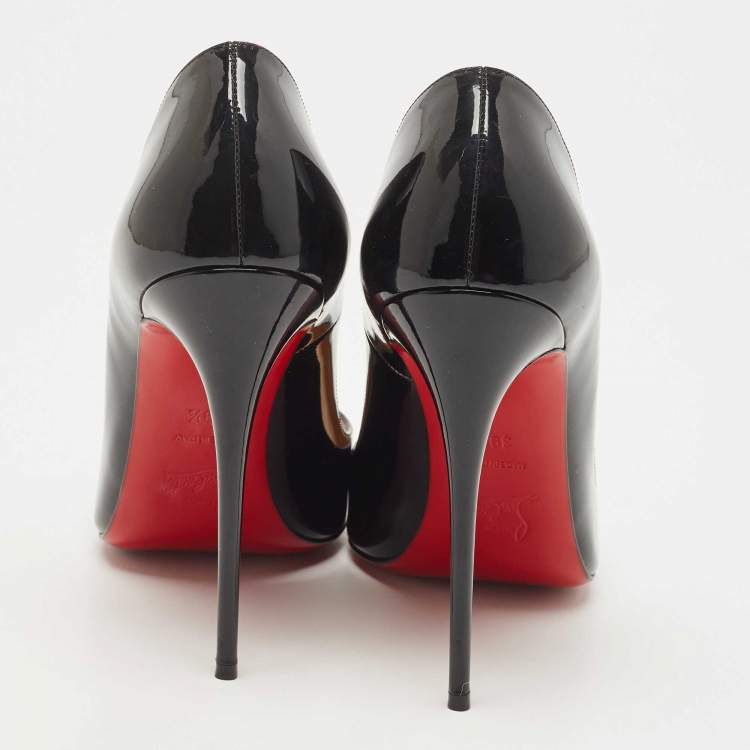 Pre Owned Christian Louboutin Black Patent Leather So Kate Pumps Size 39.5 