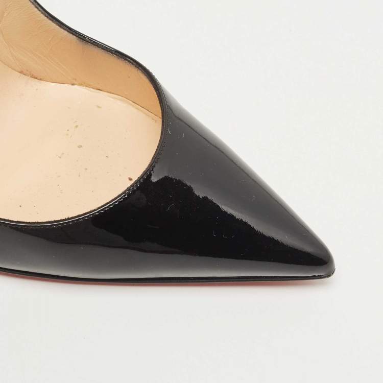 Pre Owned Christian Louboutin Black Patent Leather So Kate Pumps Size 39.5 