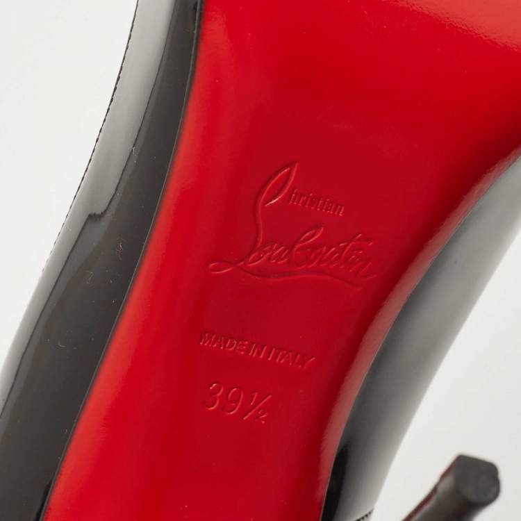 Pre Owned Christian Louboutin Black Patent Leather So Kate Pumps Size 39.5 