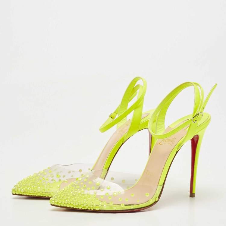 CHRISTIAN LOUBOUTIN Spikaqueen 100 crystal-embellished PVC and