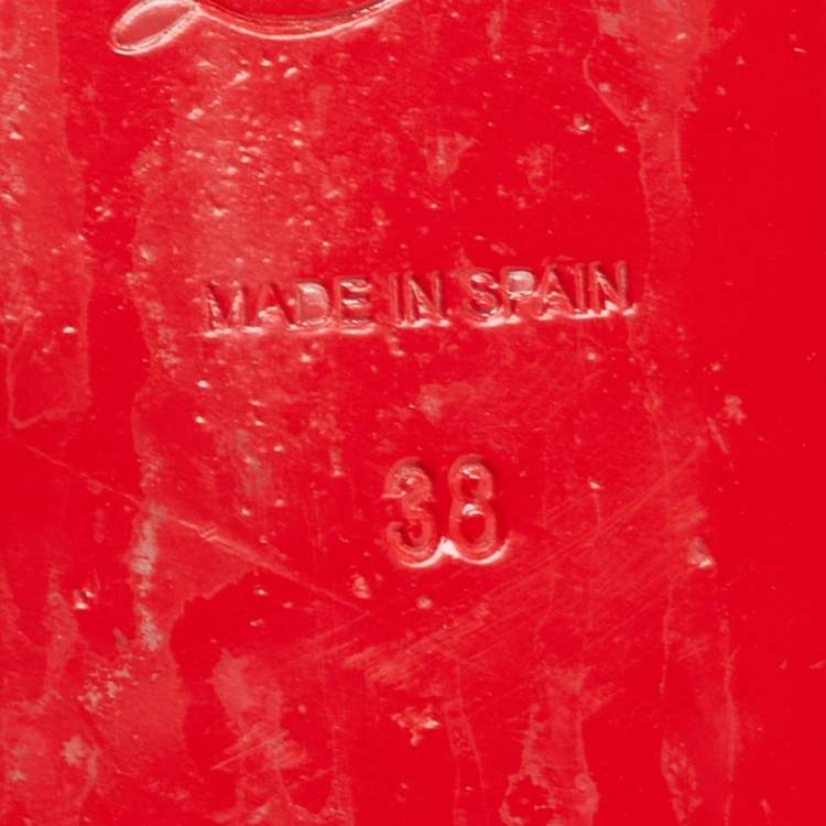 Pre Owned Christian Louboutin Silver Textured Suede Studded Platform Wedge Sandals Size 38