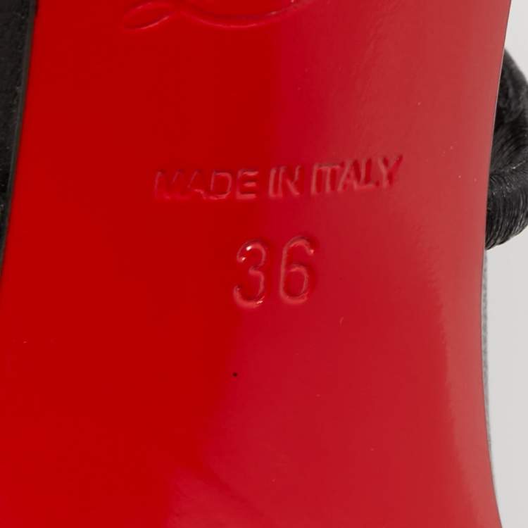 Pre Owned Christian Louboutin Black Leather Suzanna Pumps Size 36