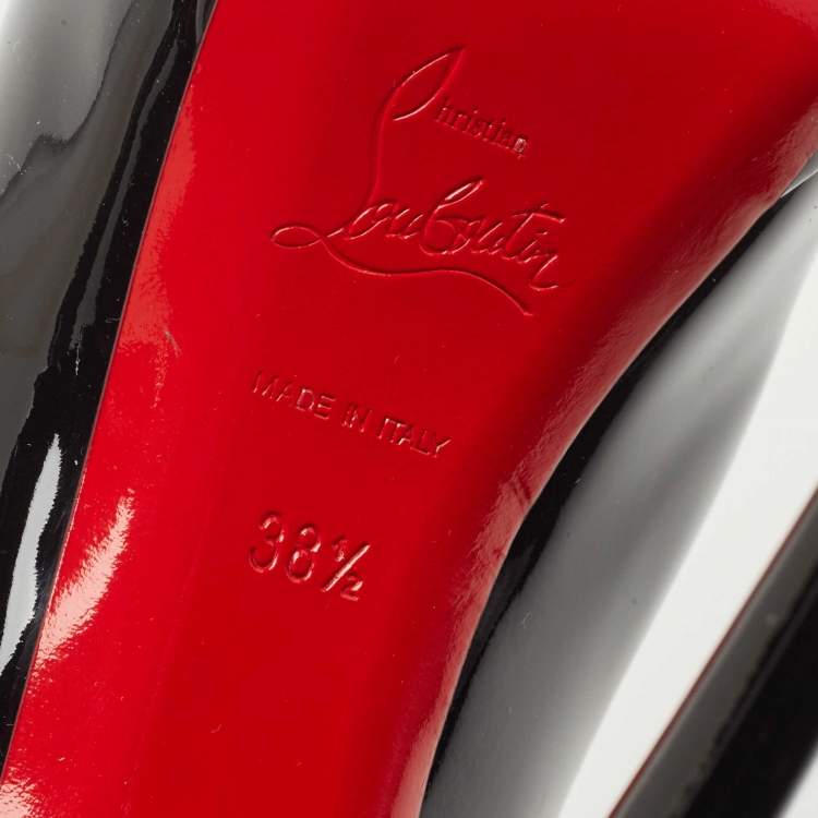 Pre Owned Christian Louboutin Black Patent Altadama Pumps Size 38.5