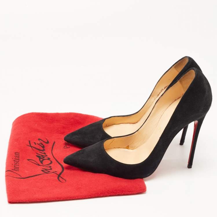 Pre Owned Christian Louboutin Black Suede Pigalle Pumps Size 37.5