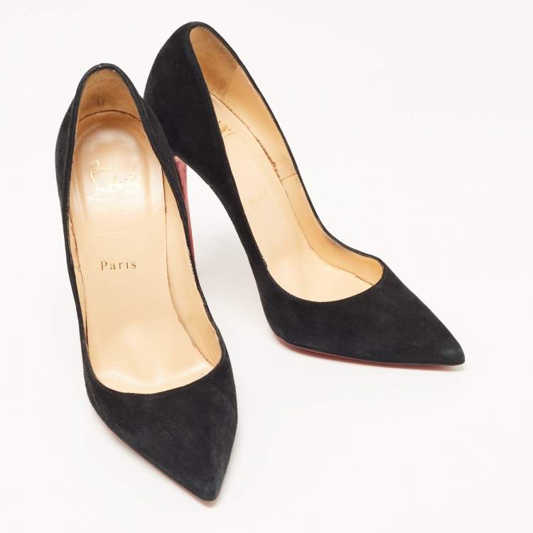 Pre Owned Christian Louboutin Black Suede Pigalle Pumps Size 37.5