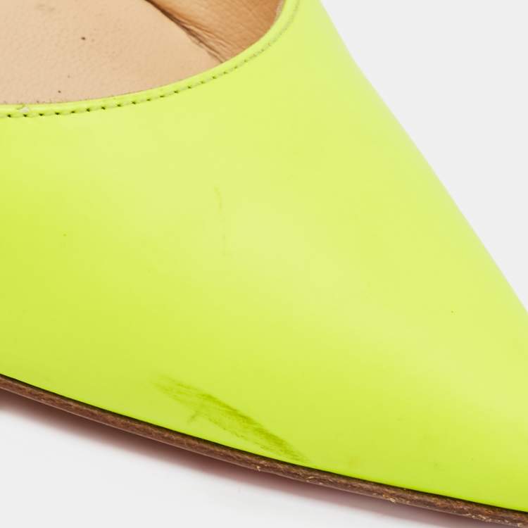 Pre Owned Christian Louboutin Green Leather So Kate Pumps Size 37.5