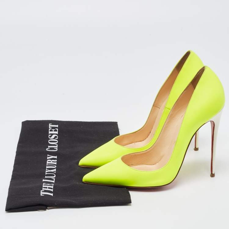 Pre Owned Christian Louboutin Green Leather So Kate Pumps Size 37.5