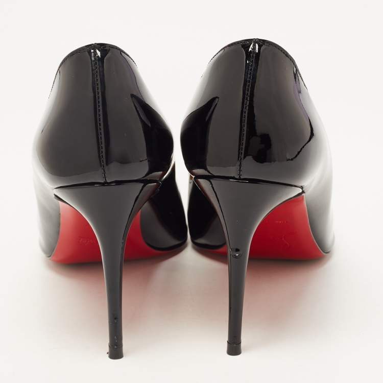 Pre Owned Christian Louboutin Black Patent  Pigalle Pointed Toe Pumps Size 37