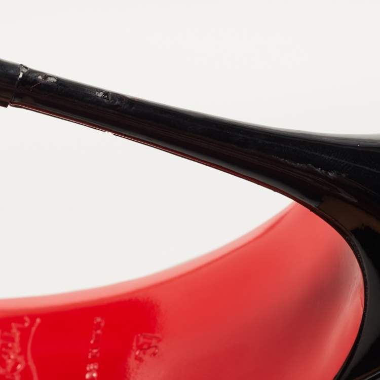 Pre Owned Christian Louboutin Black Patent  Pigalle Pointed Toe Pumps Size 37