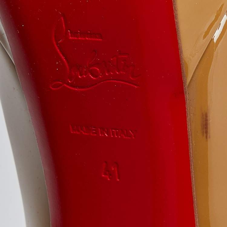 مملوكة مسبقًا Christian Louboutin Beige Patent Leather Bianca Pumps Size 41