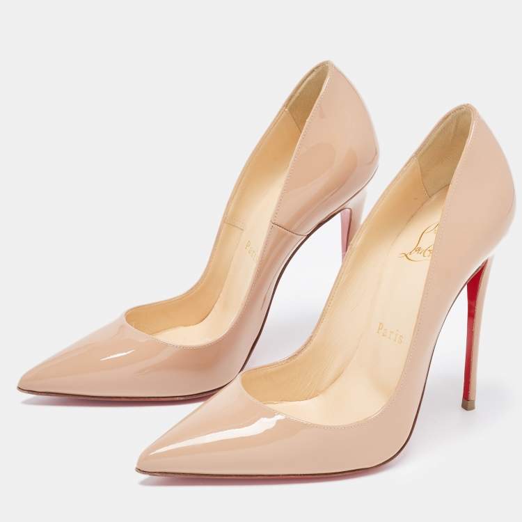 Christian Louboutin Beige Patent Leather So Kate Pumps Size 36.5