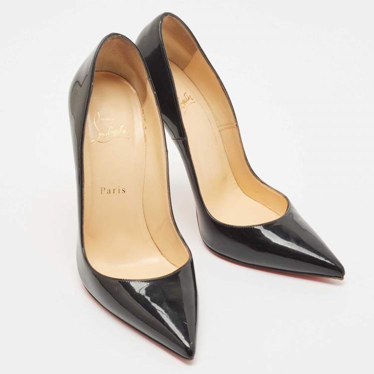 Pre Owned Christian Louboutin Black Patent Leather So Kate Pumps Size 39