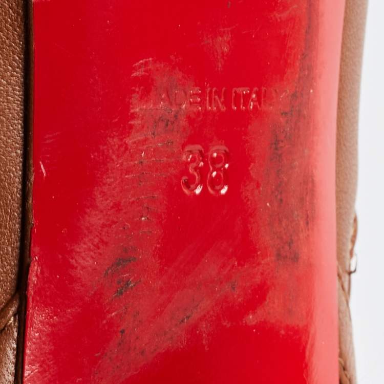 مملوكة مسبقًا Christian Louboutin Brown Leather Futura Ankle Boots Size 38