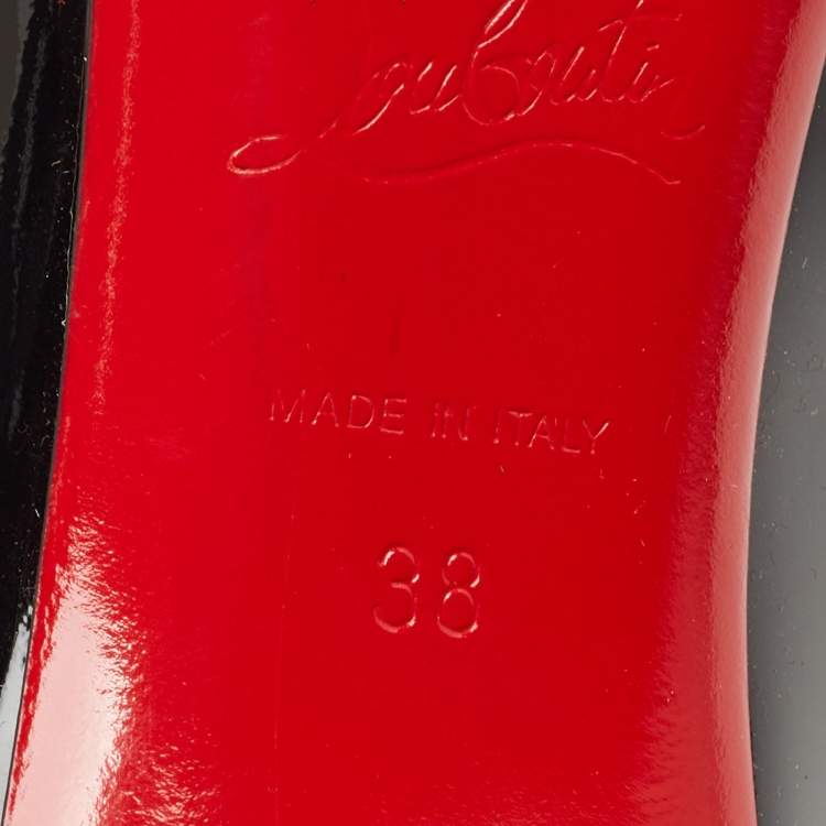 Pre Owned Christian Louboutin Black Patent Pigalle Pumps Size 38
