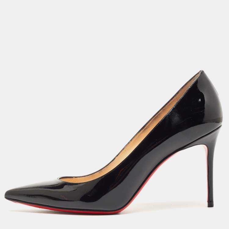 Pre Owned Christian Louboutin Black Patent Pigalle Pumps Size 38