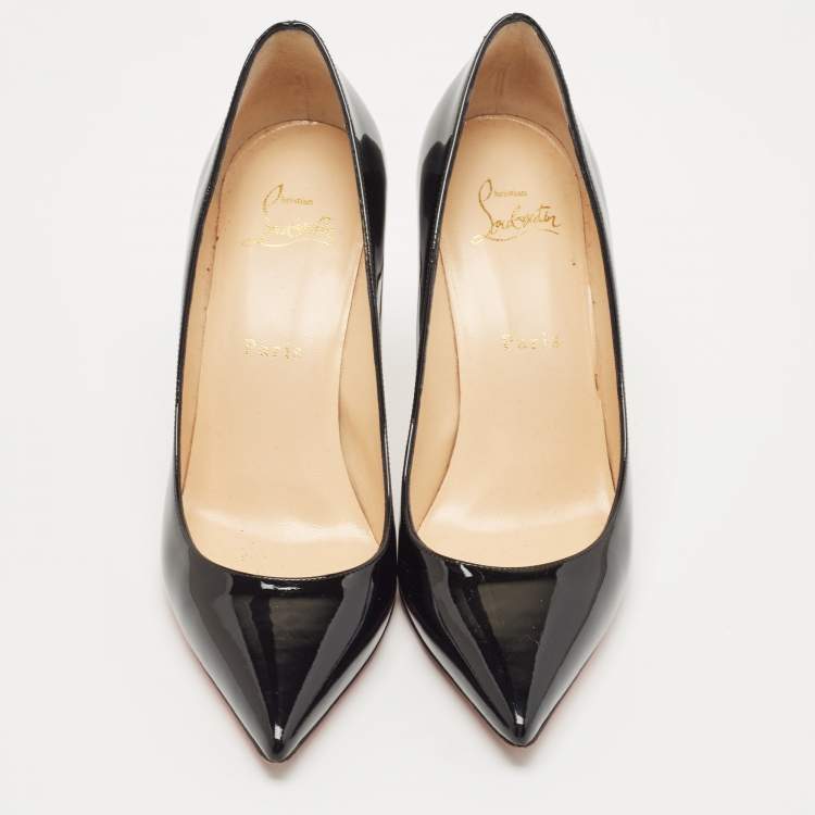 Pre Owned Christian Louboutin Black Patent Pigalle Pumps Size 38