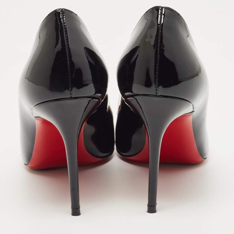 Pre Owned Christian Louboutin Black Patent Pigalle Pumps Size 38