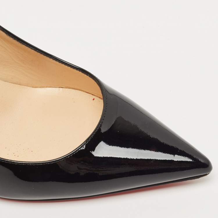 Pre Owned Christian Louboutin Black Patent Pigalle Pumps Size 38