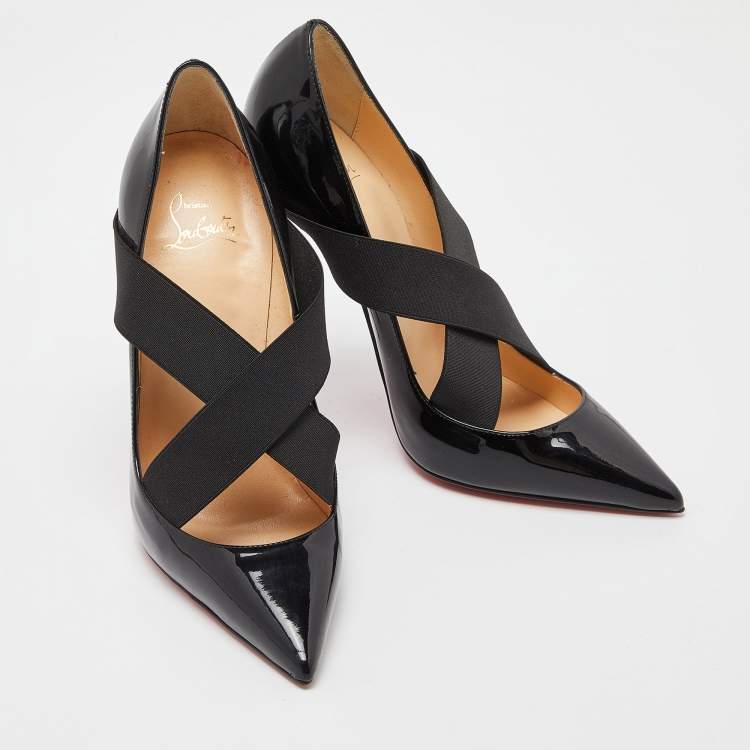 Pre Owned Christian Louboutin Black Patent Leather Sharpstagram Pointed Toe Pumps Size 39