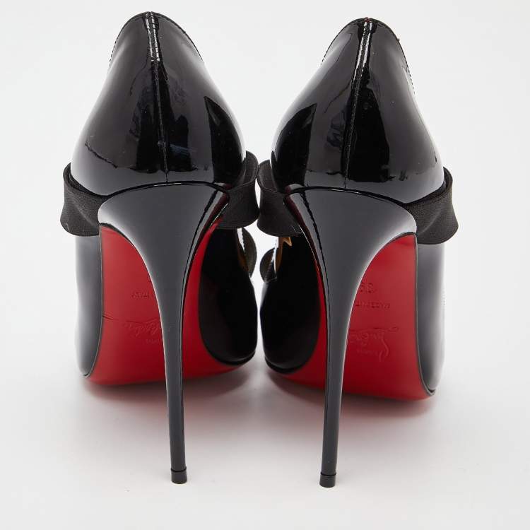 Pre Owned Christian Louboutin Black Patent Leather Sharpstagram Pointed Toe Pumps Size 39