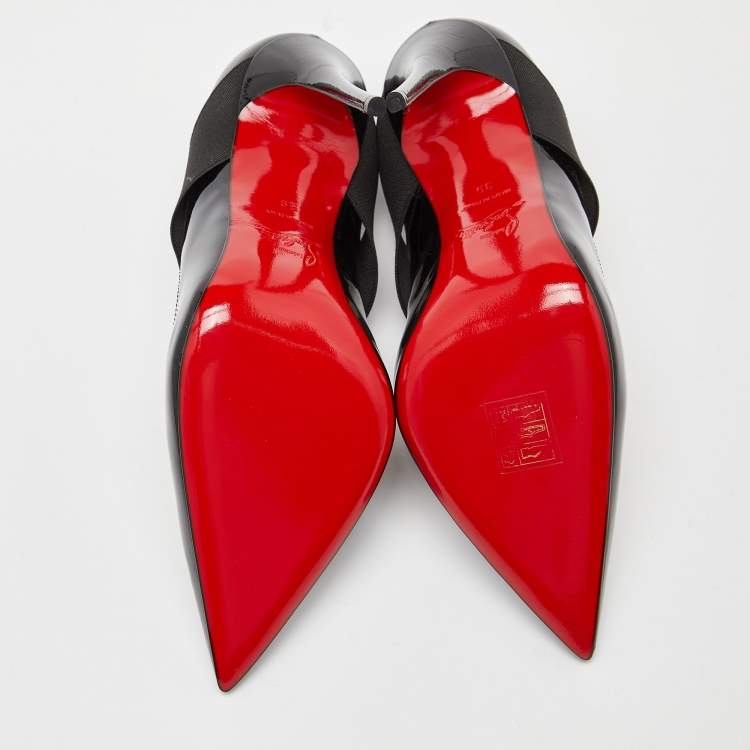 Pre Owned Christian Louboutin Black Patent Leather Sharpstagram Pointed Toe Pumps Size 39