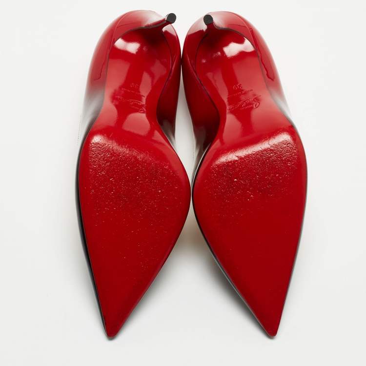 Pre Owned Christian Louboutin Red/Black Ombre Patent Leather Kate Pumps Size 39