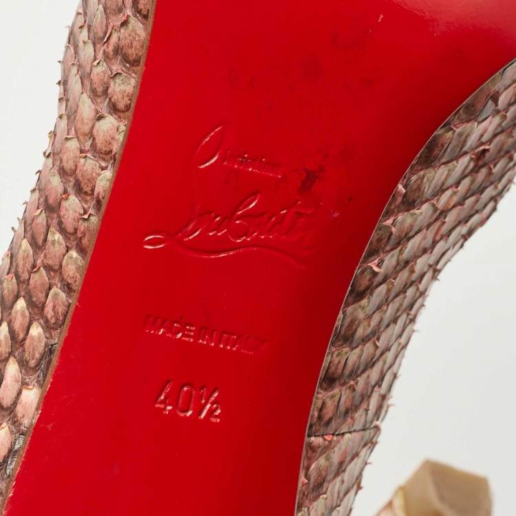 Pre Owned Christian Louboutin Multicolor Python Leather So Kate Pointed Toe Pumps Size 40.5