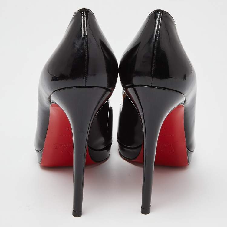 Pre Owned Christian Louboutin Black Patent Leather Bianca Pumps Size 40