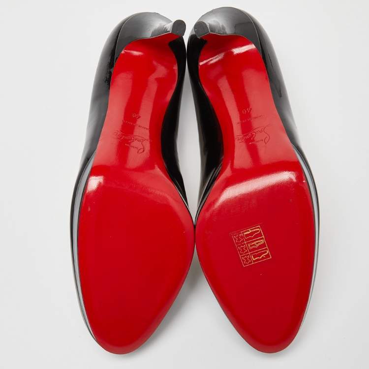 Pre Owned Christian Louboutin Black Patent Leather Bianca Pumps Size 40