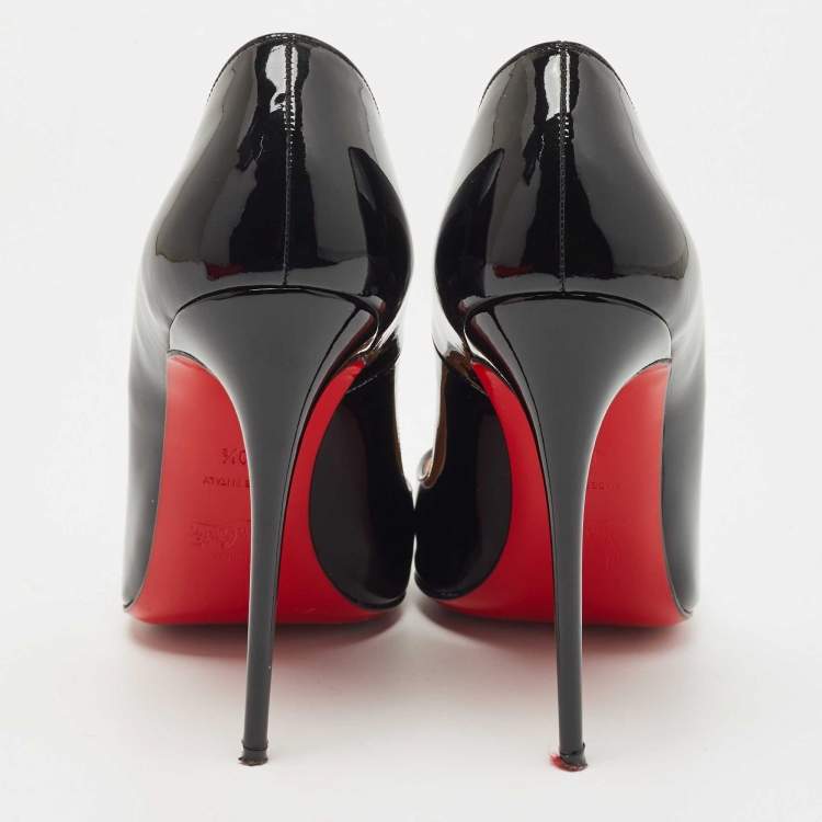 Pre Owned Christian Louboutin Black Patent So Kate Pumps Size 40.5