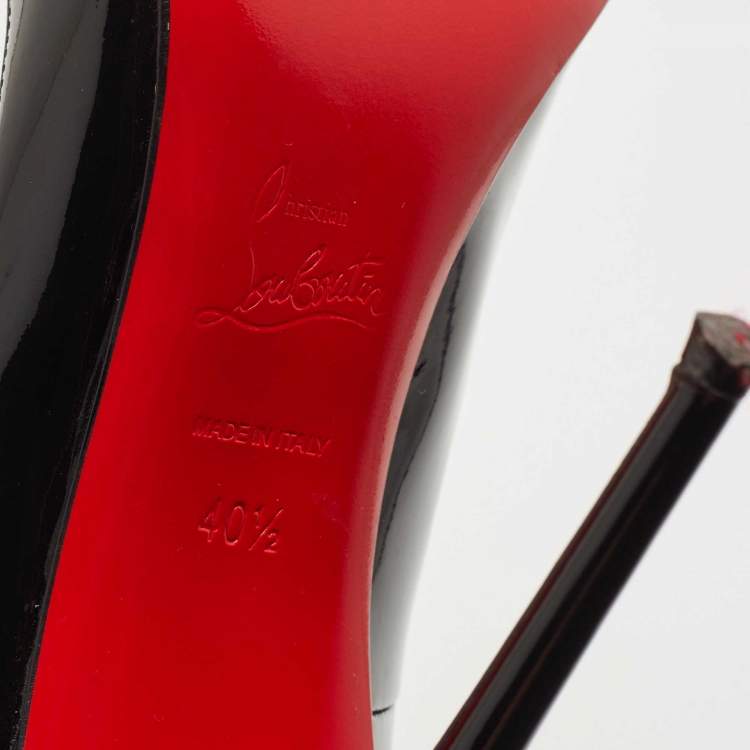 Pre Owned Christian Louboutin Black Patent So Kate Pumps Size 40.5