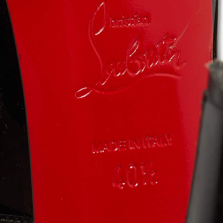 مملوكة مسبقًا Christian Louboutin Black Patent Leather Very Prive Peep Toe Platform Pumps Size 40.5