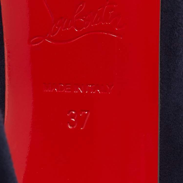 Pre Owned Christian Louboutin Navy Blue Suede New Very Prive Pumps Size 37
