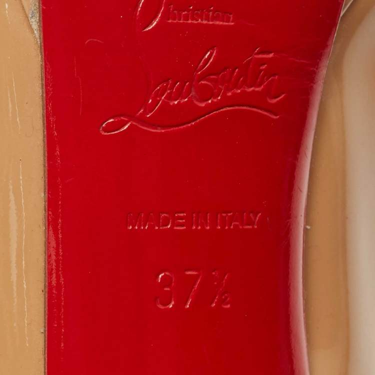 Pre Owned Christian Louboutin Beige Patent Pigalle Pumps Size 37.5