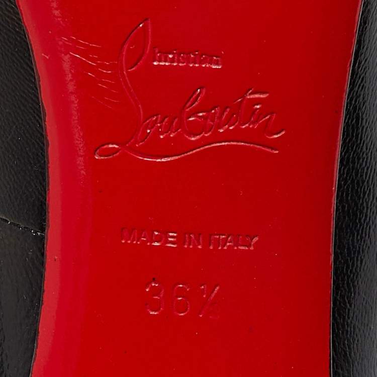Pre Owned Christian Louboutin Black Leather New Simple Pumps Size 36.5