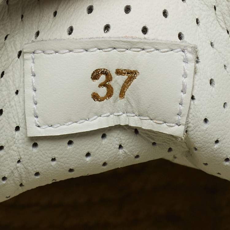 Pre Owned Christian Louboutin White Canvas And Leather Espasneak Espadrille Sneakers Size 37