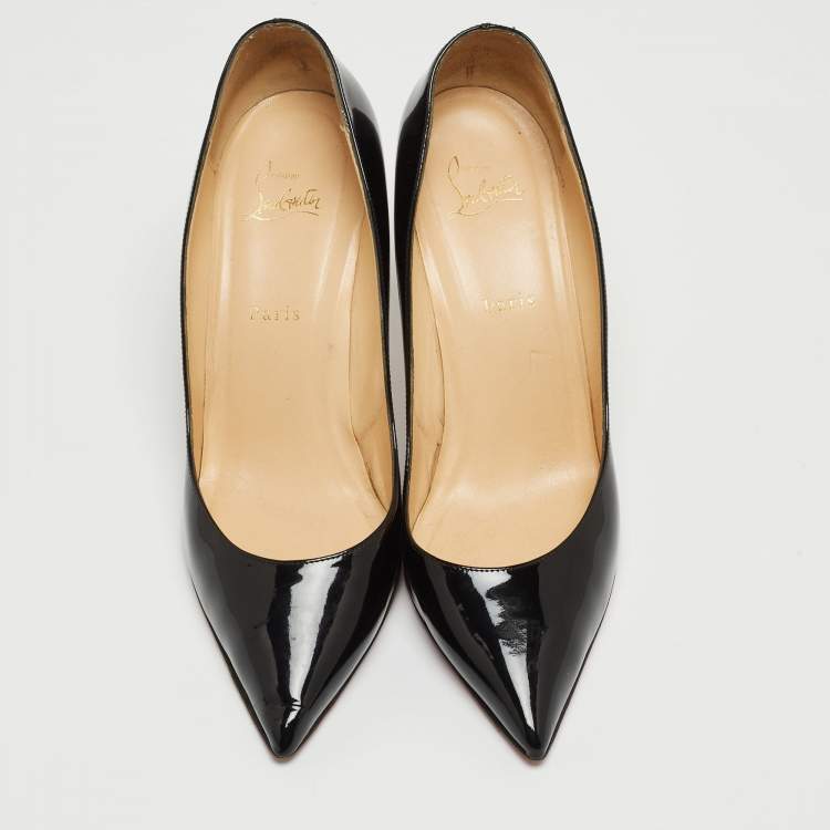Pre Owned Christian Louboutin Black Patent Leather So Kate Pointed Toe Pumps Size 42