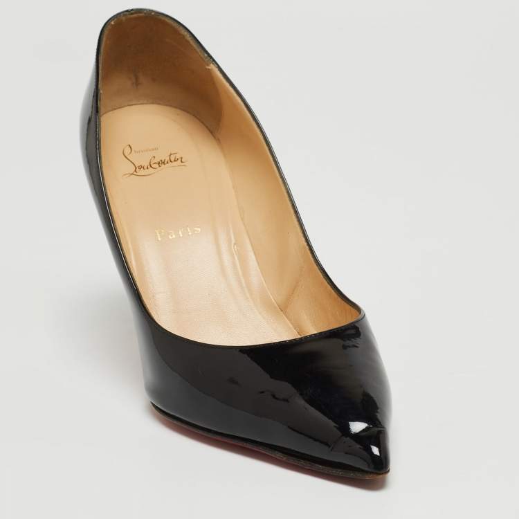 Pre Owned Christian Louboutin Black Patent Leather So Kate Pointed Toe Pumps Size 42