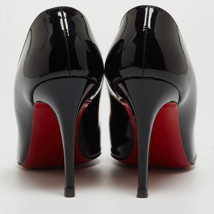 Pre Owned Christian Louboutin Black Patent Leather So Kate Pointed Toe Pumps Size 42