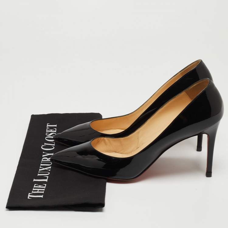 Pre Owned Christian Louboutin Black Patent Leather So Kate Pointed Toe Pumps Size 42
