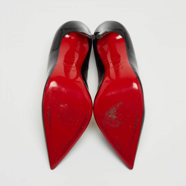 Pre Owned Christian Louboutin Black Patent So Kate  Pumps Size 39