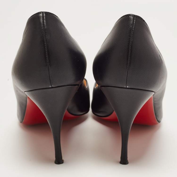 Pre Owned Christian Louboutin Black Leather Pigalle Pumps Size 40