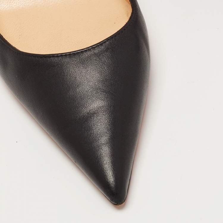 Pre Owned Christian Louboutin Black Leather Pigalle Pumps Size 40