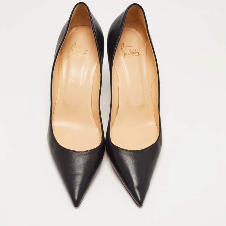Pre Owned Christian Louboutin Black Leather Pigalle Pumps Size 40