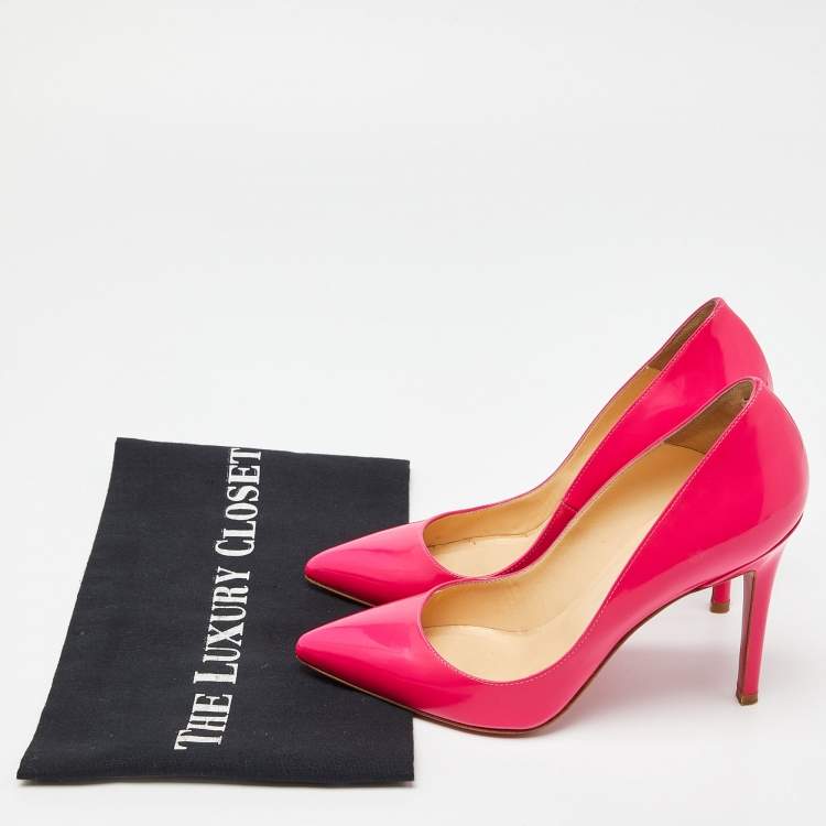 Pre Owned Christian Louboutin Pink Patent Leather Pigalle Pumps Size 35 