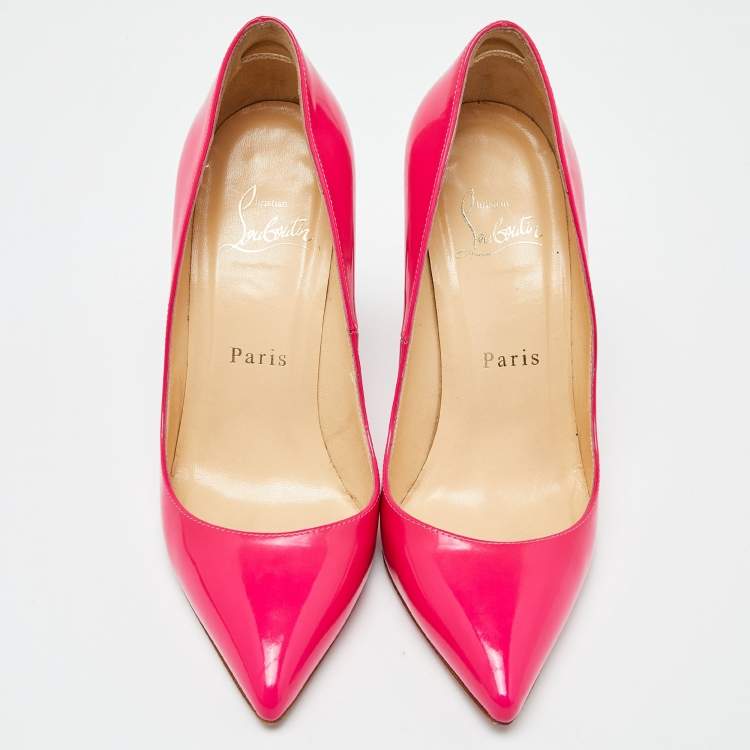 Pre Owned Christian Louboutin Pink Patent Leather Pigalle Pumps Size 35 